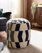 2 X BRAND NEW NAVY LUXURY LARGE POUFFES RRP £99 EACH R9/10