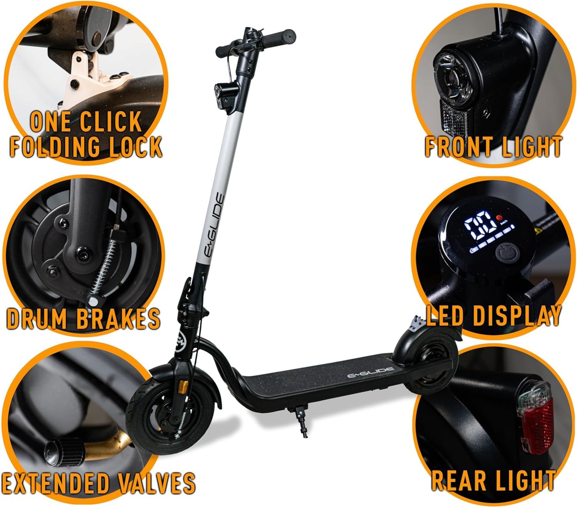 Brand New E-Glide V2 Electric Scooter Orange and Black RRP £599, Introducing a sleek and efficient - Image 5 of 5