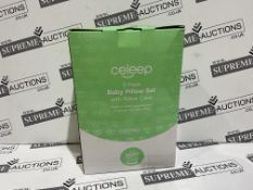 10 X BRAND NEW CELEEP 2 PACK LUXURY BABY PILLOW SETS WITH PILLOW CASES RRP £45 EACH R15-3