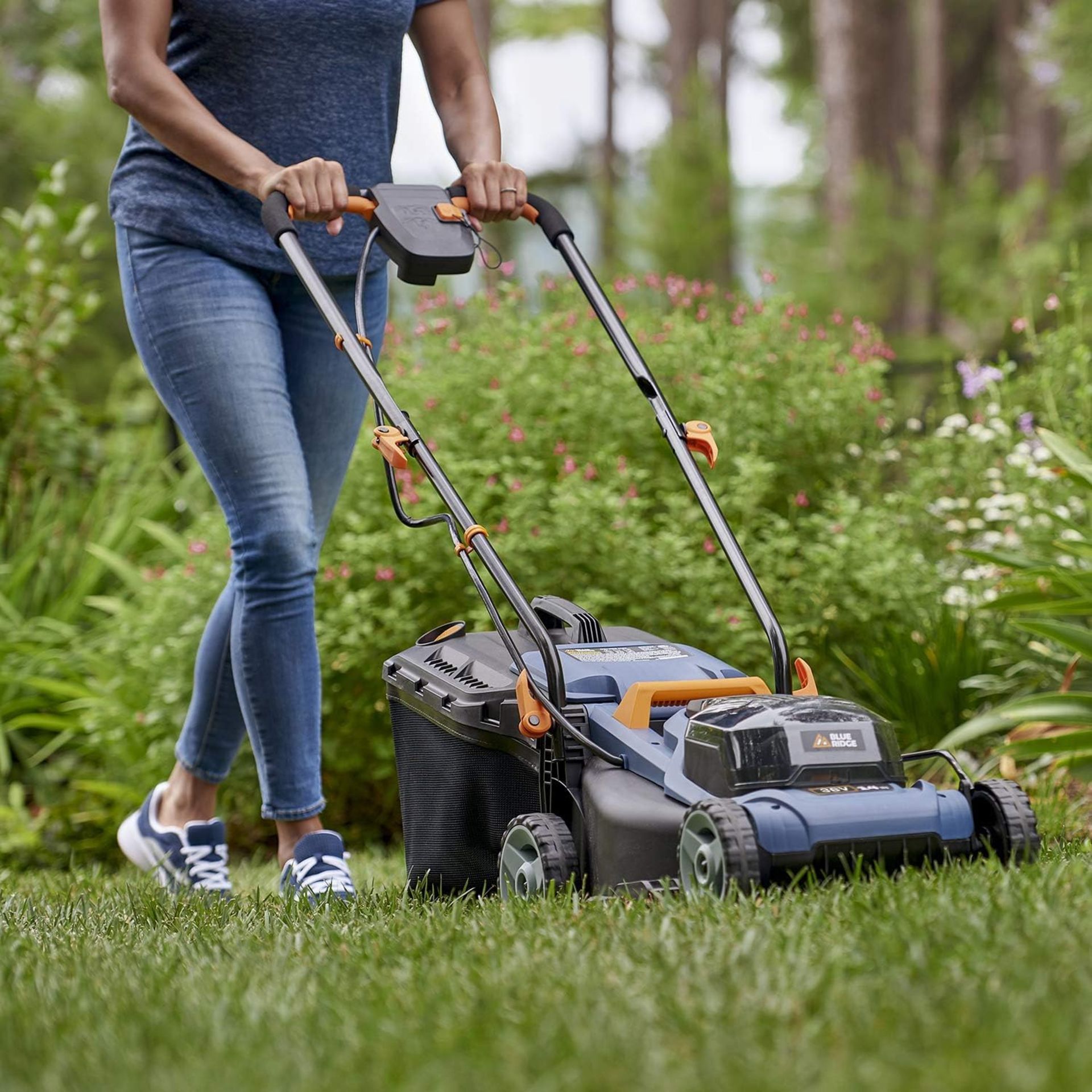 TRADE LOT 5 X NEW & BOXED BLUE RIDGE 36V Cordless Lawnmower with 2.0 Ah Li-ion Battery. RRP £229 - Bild 5 aus 5