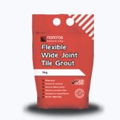 54x NEW NORCROS FLEXIBLE WIDE JOINT TILE GROUT 5KG - BLANCHED ALMOND. RRP £9.99 EACH. (R7-1)