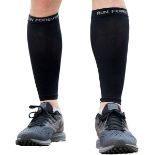 75 X BRAND NEW RUN FOREVER SPORTS CALF COMPRESSION SLEEVES BLACK SIZE XL R15-4
