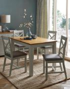 Trade Lot 3 x BRAND NEW NORFOLK Two Tone Oak and Oak Veneer Large Extending Dining Table. GREY/