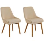 Melfort Set of 2 Fabric Dining Chairs Beige. - ER30. RRP £289.99. This set of two lovely chairs goes