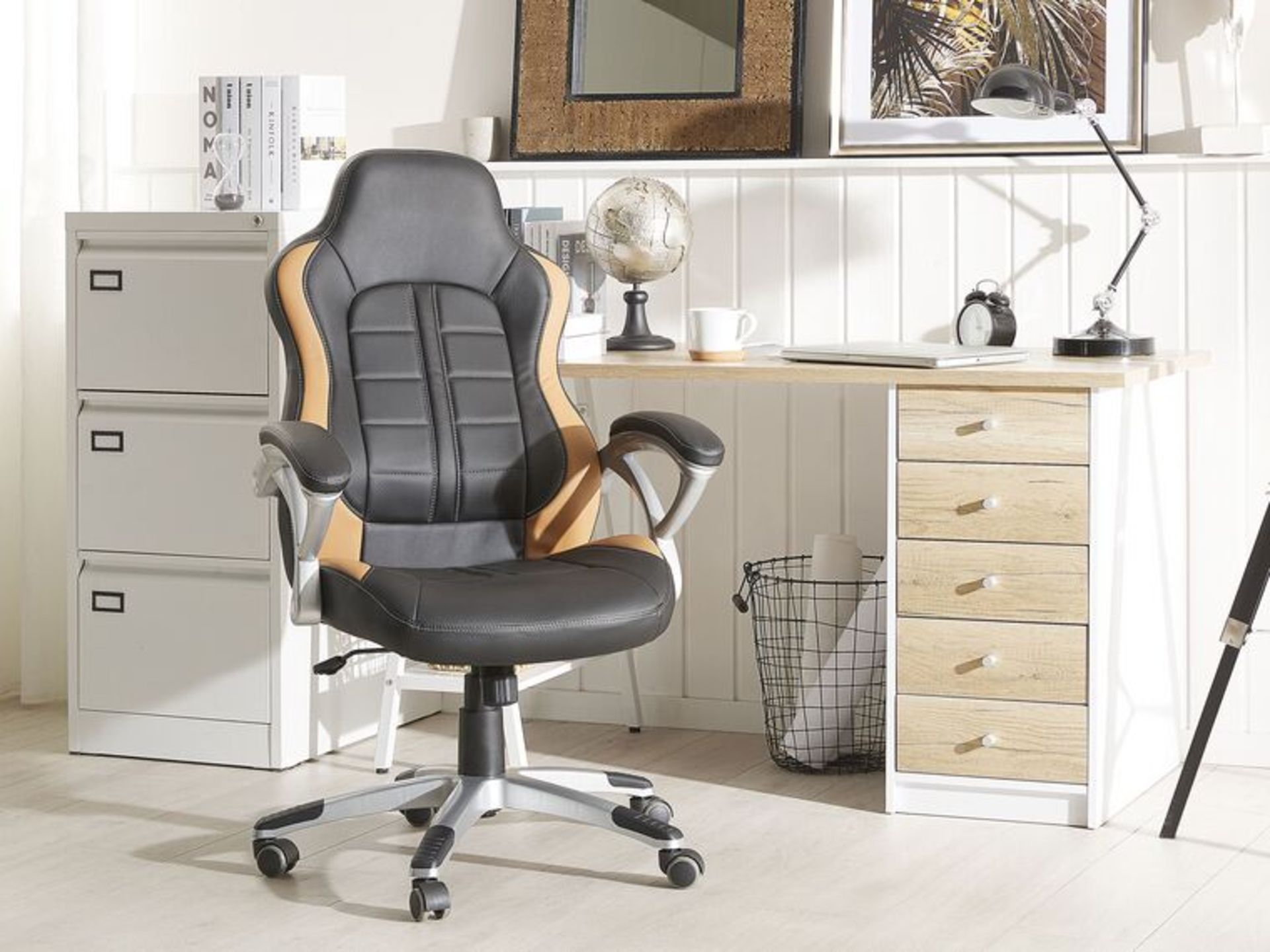 Prince Executive Chair Black with Golden Brown. - ER30. RRP £199.99. Carefully selected pieces of - Image 2 of 2