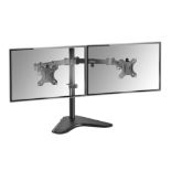 Dual Arm Desk Mount with Stand - ER50. Dual Arm Desk Mount with StandSave valuable desk space and