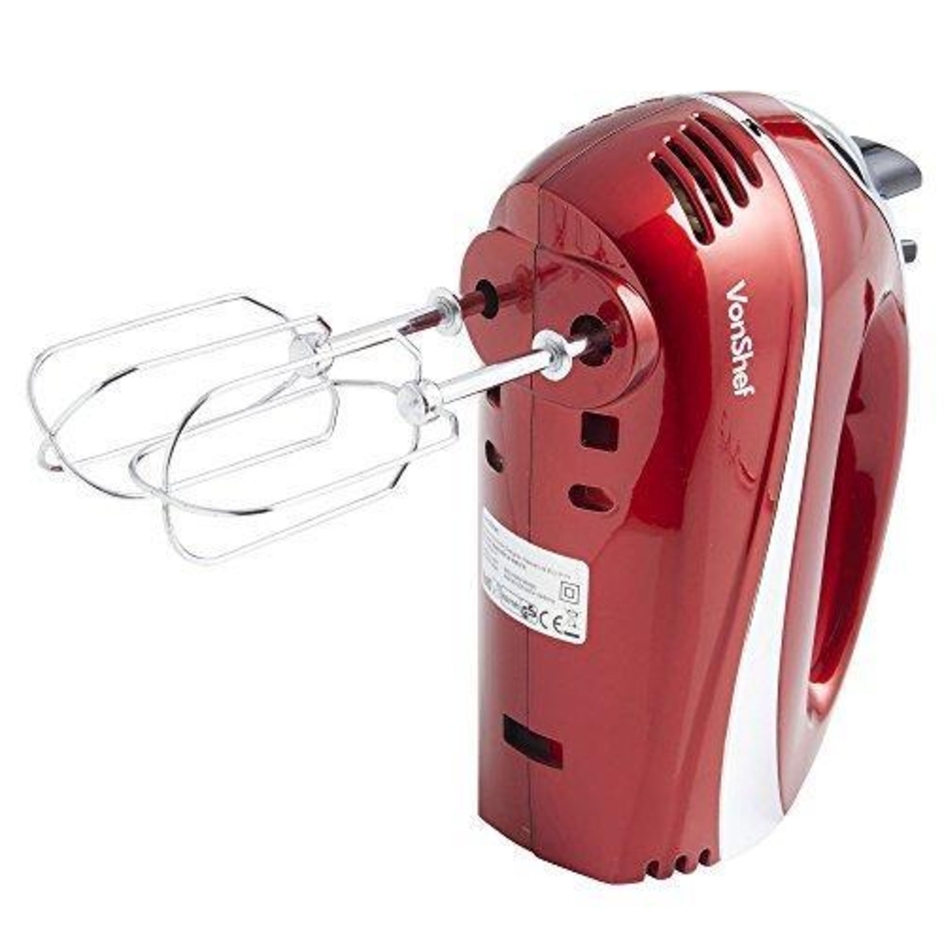 300W Red Hand Mixer - ER51. VonShef Red Hand WhiskThis is the ultimate kitchen appliance if you love - Image 4 of 4