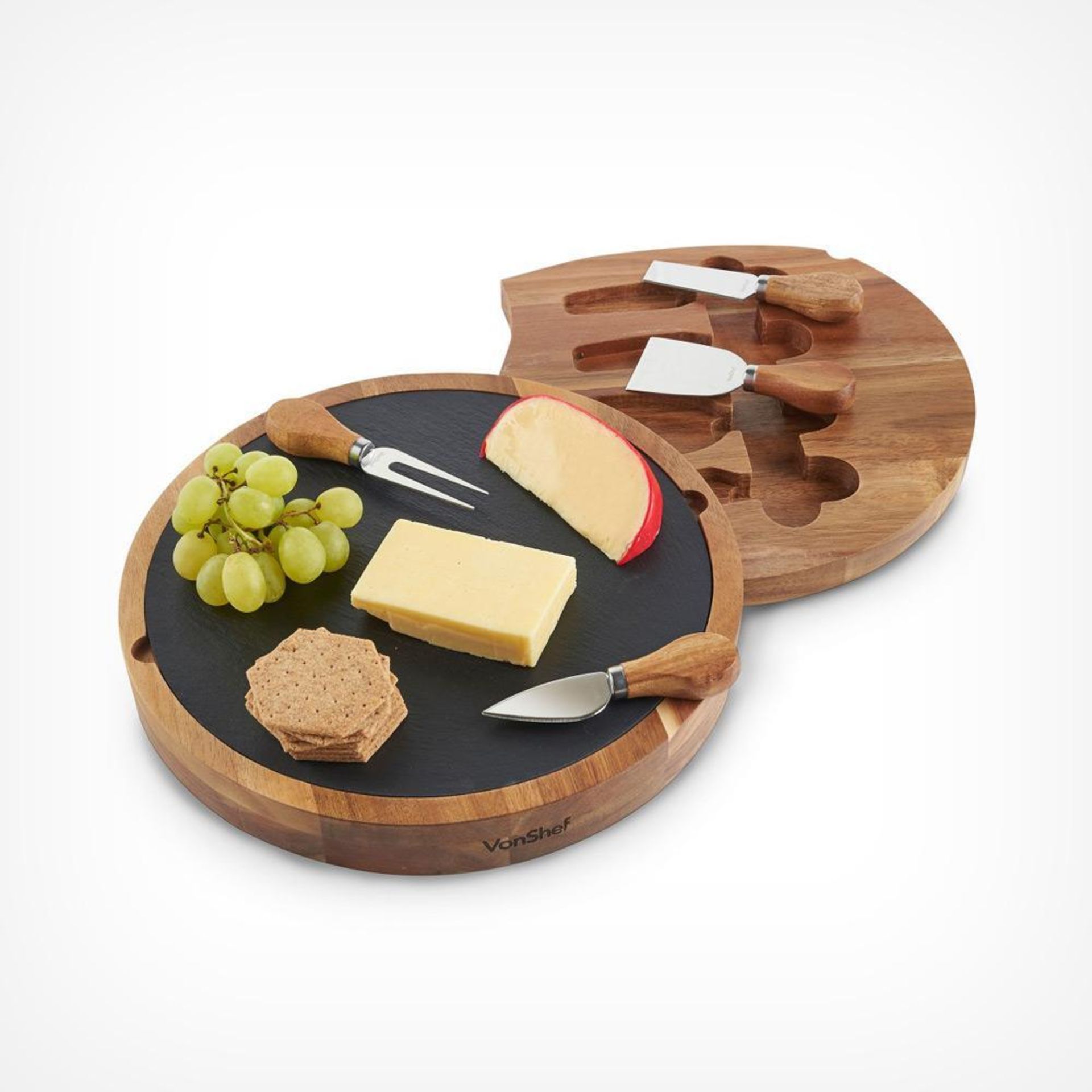Round Cheese Board Knife Set - ER50. Round Cheese Board & Knife SetAdd contemporary style to your