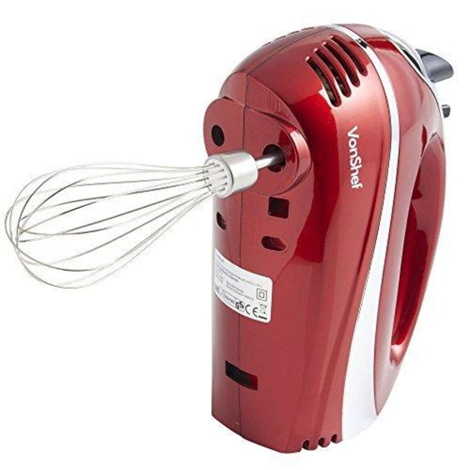 300W Red Hand Mixer - ER51. VonShef Red Hand WhiskThis is the ultimate kitchen appliance if you love - Image 3 of 4