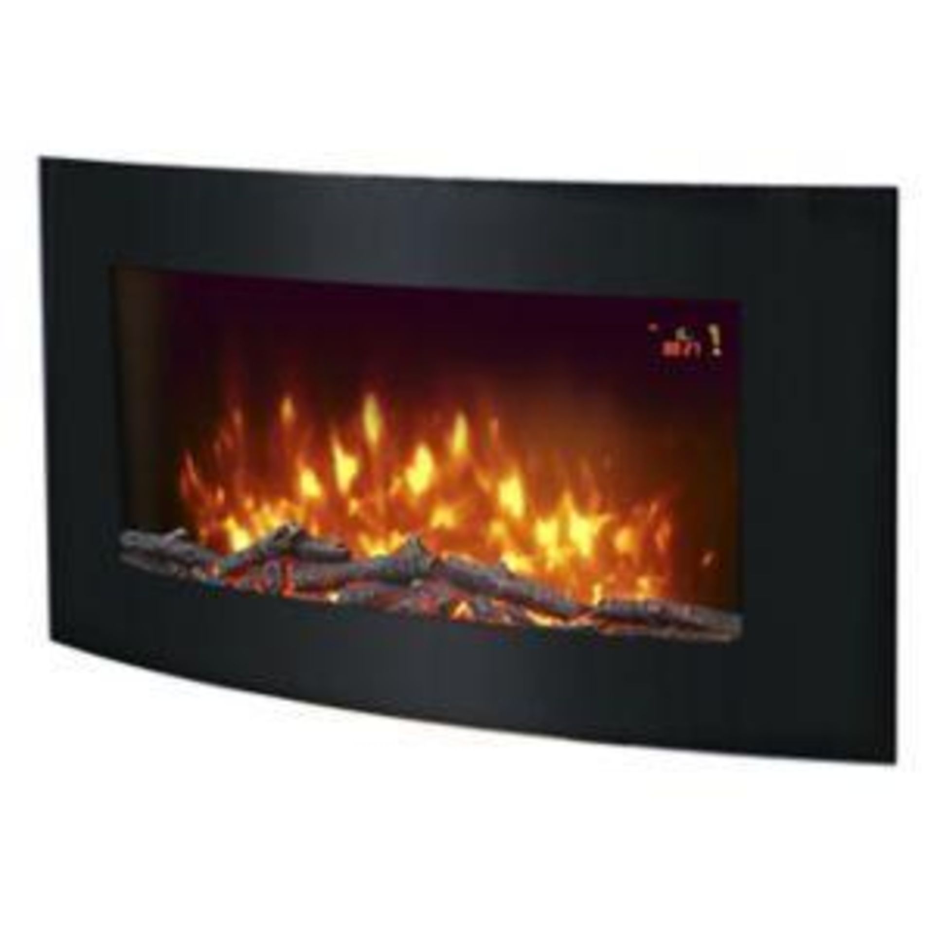 Contemporary 2Kw Gloss Black Cast Iron Effect Electric Fire - R13a.8.