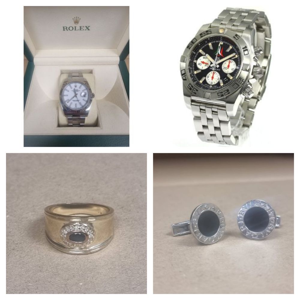 Rolex, Breitling, Omega & Gucci Watches, Hermes Bracelet, BVLGARI Cufflinks, Rings & More.  Due To Bankrupcy - Delivery Available