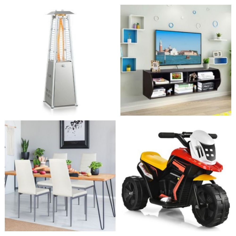 Patio Heaters, Luxury Furniture, Baby Goods, Bins,  Key Boards, Paint Sprayers, Washing Machines, Exersize, Ride on Cars, Safes, Pushchairs Etc