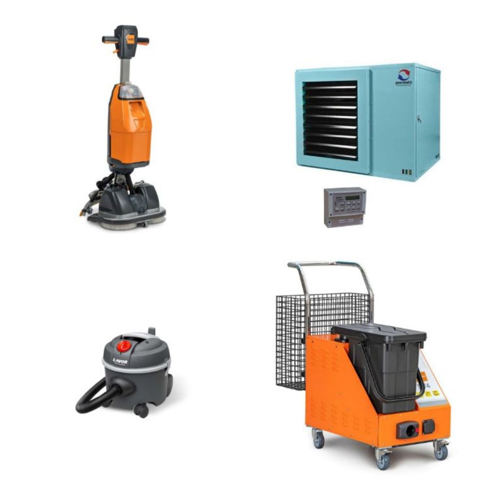 Taski Commercial Vacuums & Floor Cleaners, Micro Scrubbers, Wet & Dry Vacuums - New & Boxed - Powrmatic Gas Heaters & More - Delivery Available!