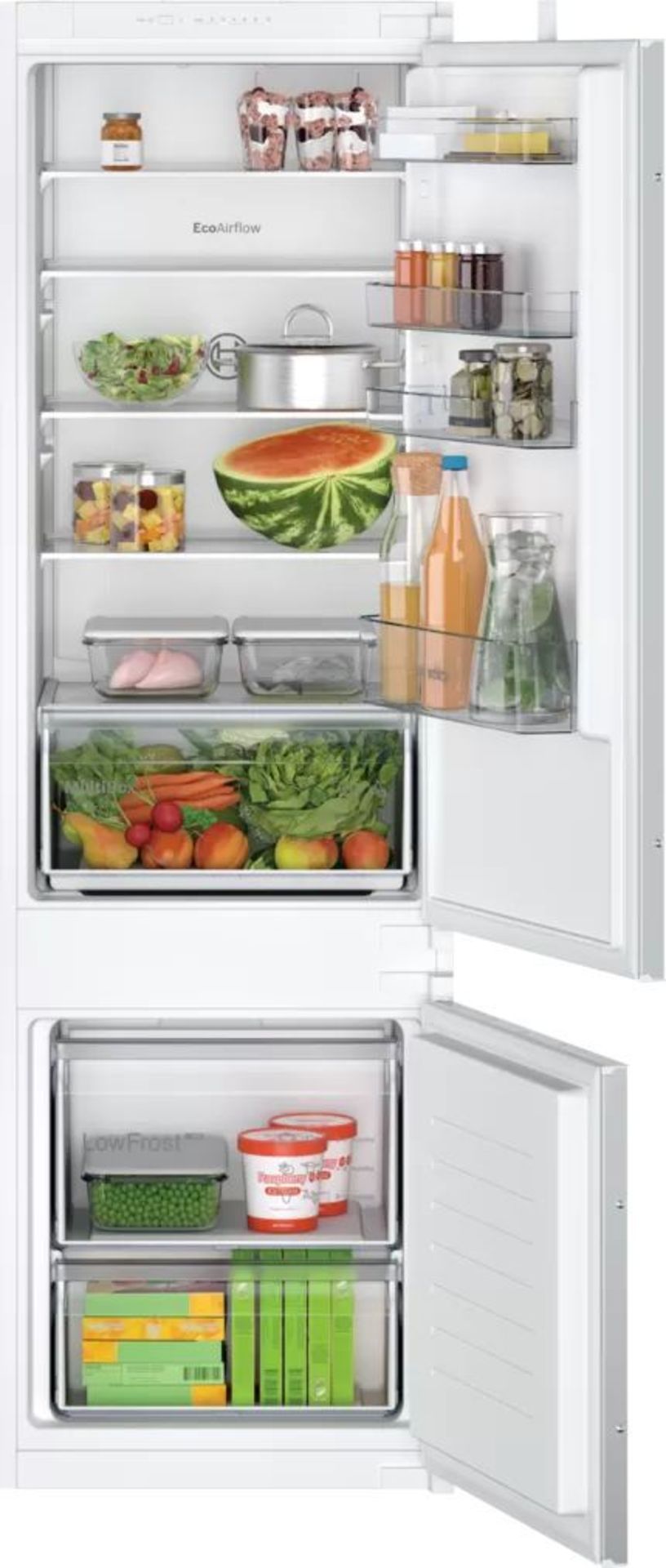 Bosch KIV87NSF0G Series 2 Built-in fridge-freezer with freezer at bottom 177.2 x 54.1 cm sliding