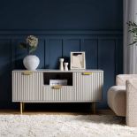 Richmond Ridged 120cm Wide TV Media Unit, Matte Taupe. - ER20. RRP £269.99. Characterised by sleek