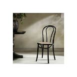 Camille Elm Wood and Rattan Bentwood Dining Chair, Black. - ER24. RRP £149.99. Inspired by the