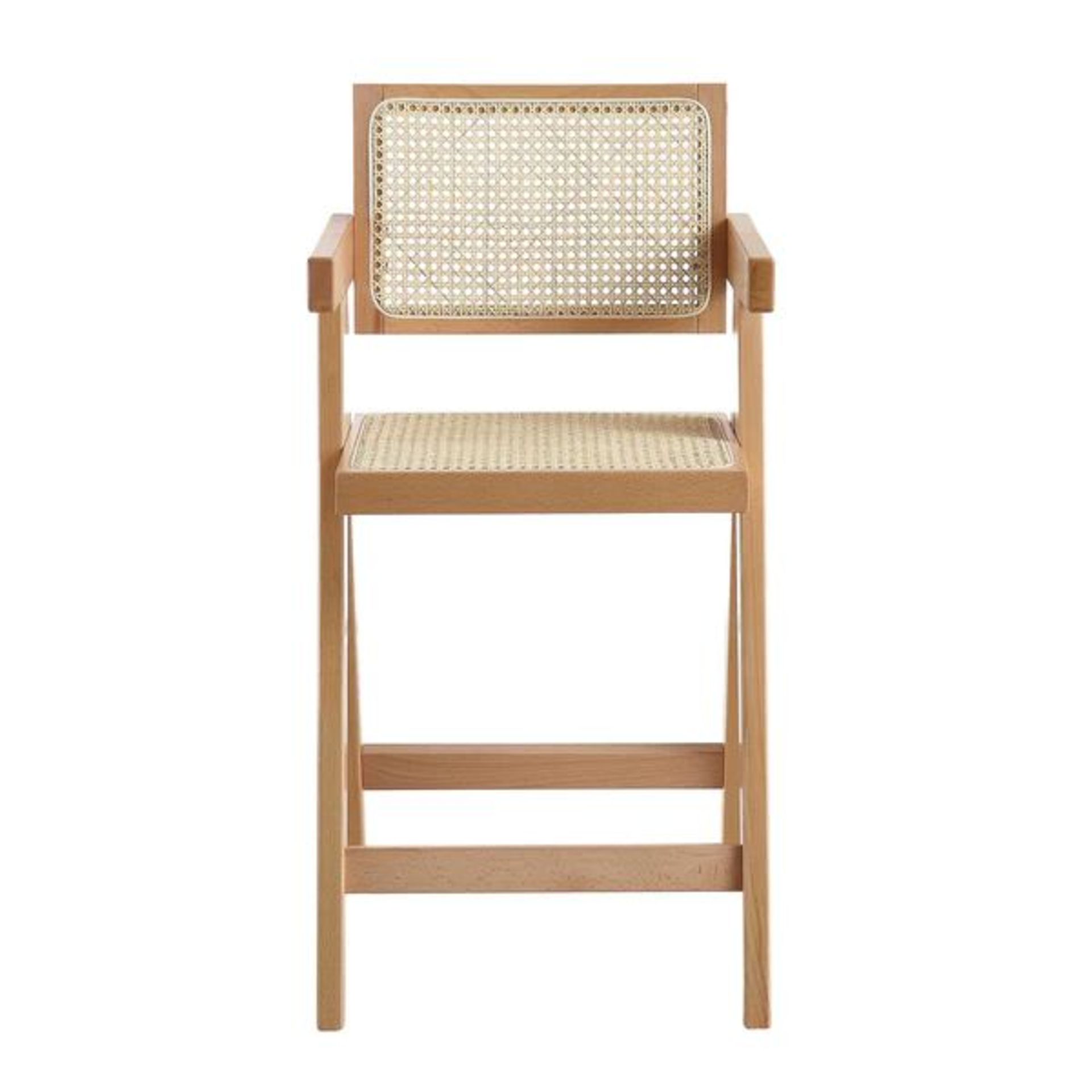 Jeanne Natural Colour Cane Rattan Solid Beech Wood Counter Stool. - ER20. RRP £239.99. The cane - Image 2 of 2