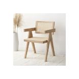 Jeanne Natural Colour Cane Rattan Solid Beech Wood Dining Chair. - ER24. RRP £219.99. The cane