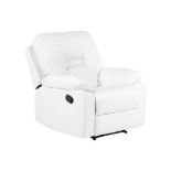Bergen Faux Leather Manual Recliner Chair White. - ER24. RRP £599.99. Enjoy the cosiness and
