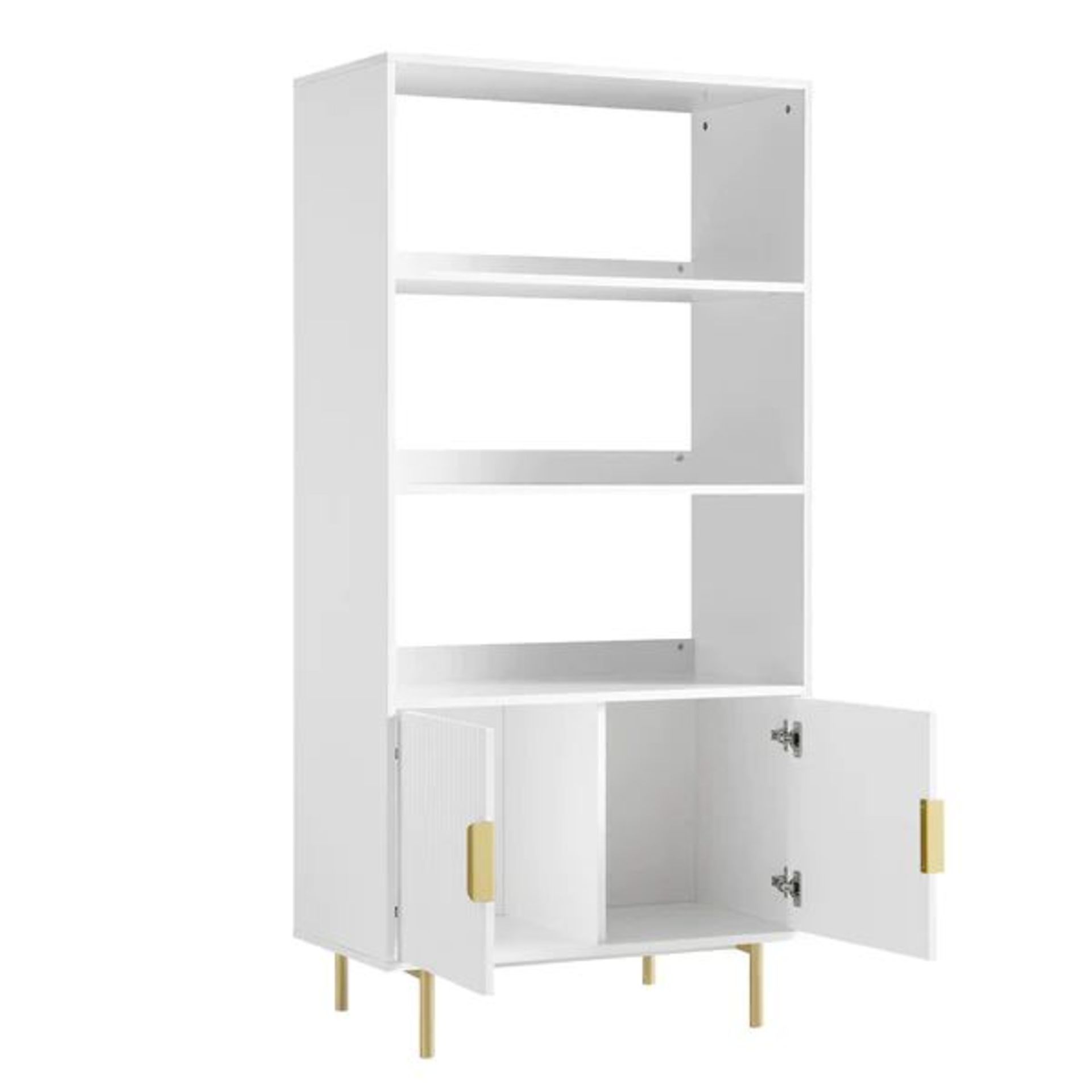 Richmond Ridged Tall Bookcase with Doors, Matte White. - ER20. RRP £289.99. Our Richmond Ridged Tall - Image 2 of 2