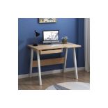 Computer Desk Home Office Workstation Desk with Keyboard Tray LD810, Oak Colour. - ER24