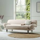 Solna 2-Seater Sofa Bed, Champagne Velvet. - ER23. RRP £439.99. Upholstered in soft champagne colour