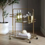 Clementine Antique Brass Effect Drink Trolley. - ER20. RRP £149.99. The Clementine drink trolley