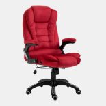 Cherry Tree Furniture Executive Recline Extra Padded Office Chair Standard, MO17 Red Velvet. -