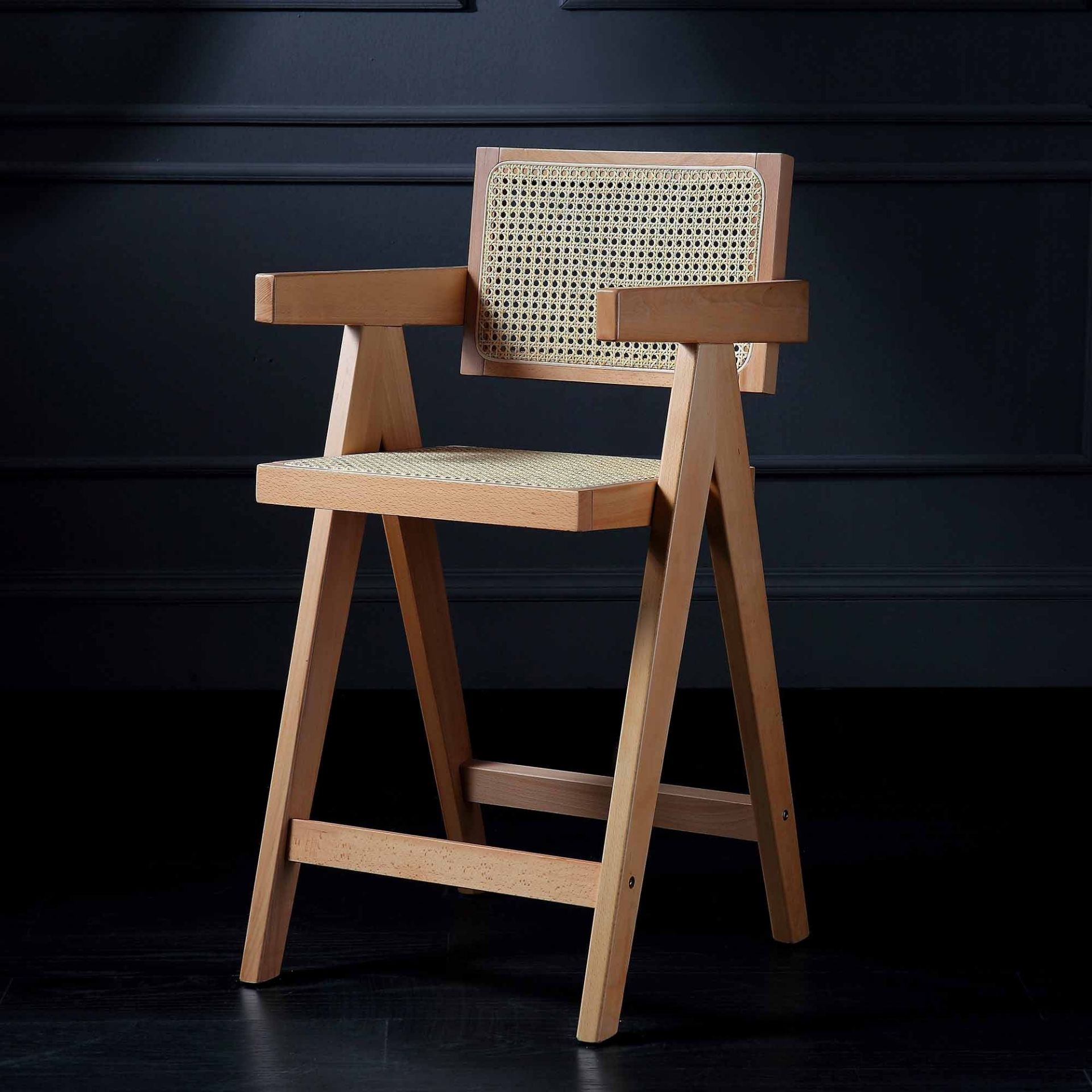 Jeanne Natural Colour Cane Rattan Solid Beech Wood Counter Stool. - ER20. RRP £239.99. The cane