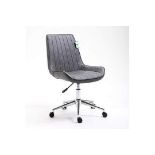 Cherry Tree Furniture Cala Vintage Grey PU Leather Desk Chair Swivel Chair with Chrome Feet. - ER24