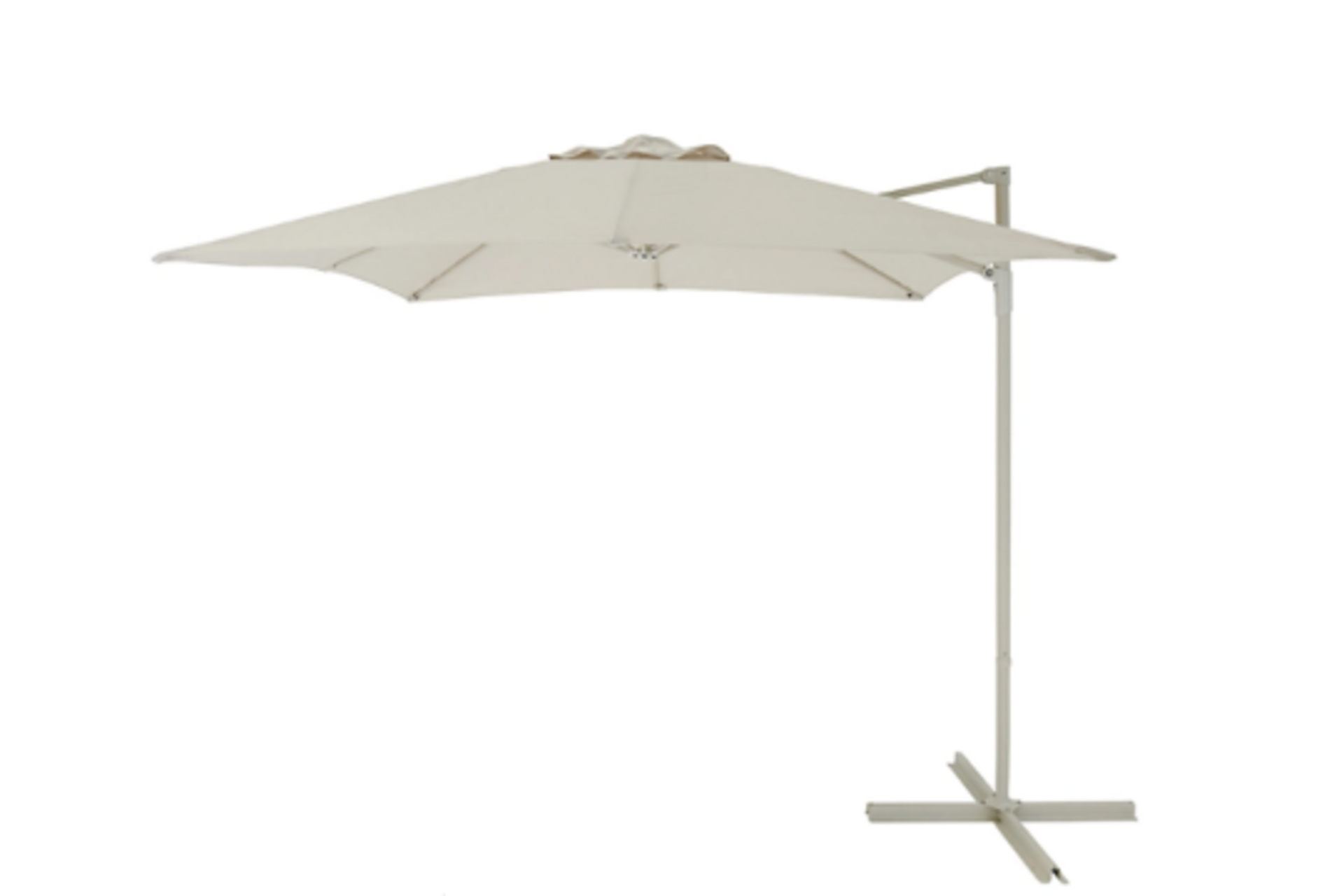 Trade Lot 5 x New & Boxed Luxury 2.5m Sand Overhanging Parasol- Sand. This square overhanging