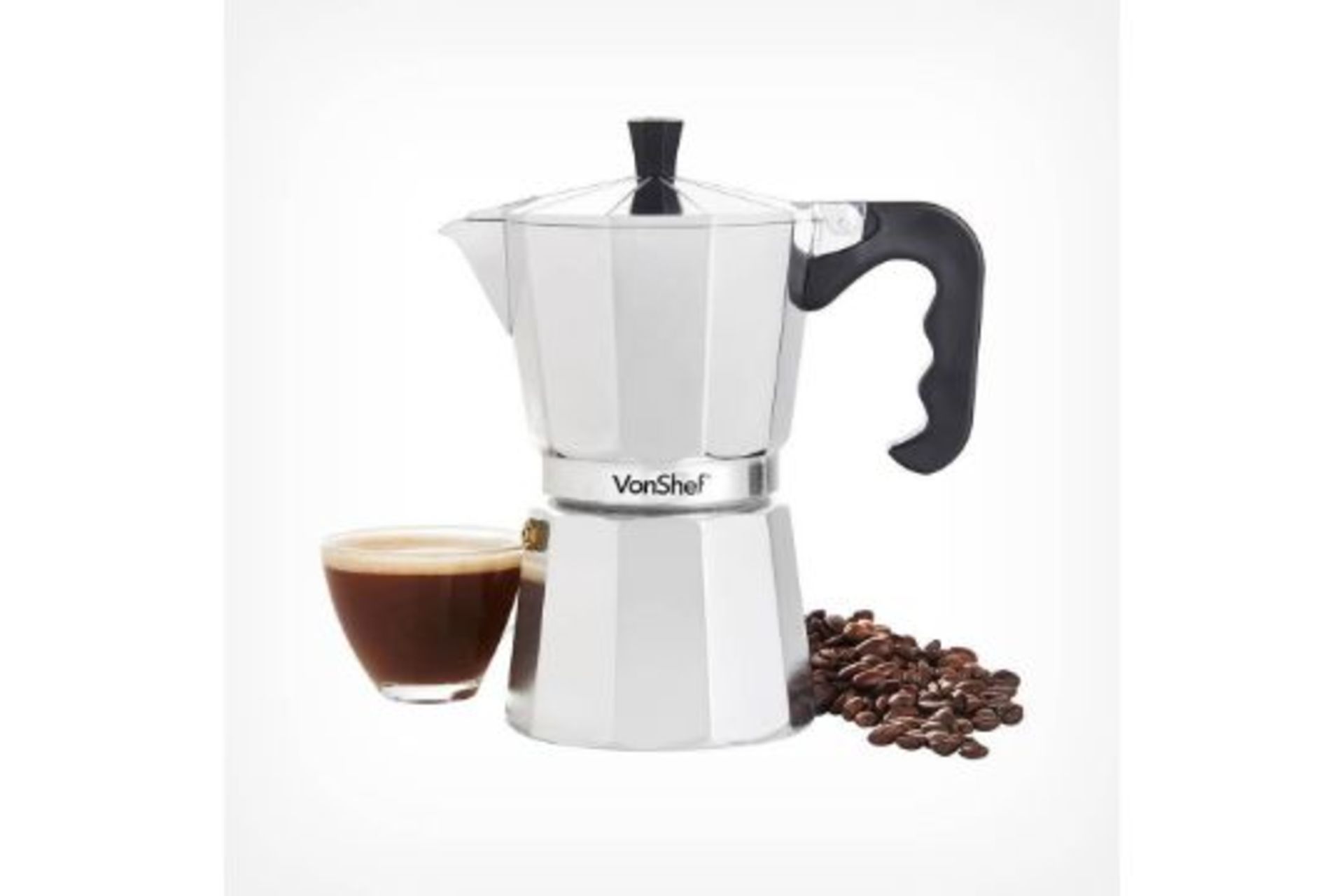 ER52 - Enjoy espresso every day with our super-stylish Vonshef Espresso Macchinetta. Suitable for