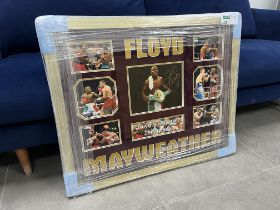 SIGNED AND FRAMED FLOYD MAYWEATHER FIGHT PICTURES WITH CERTIFICATE OF AUTHENTICITY