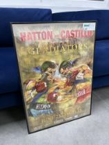 FRAMED HATTON VS CASTILLO FIGHT POSTER SIGNED BY BOTH FIGHTERS