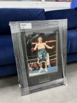 SIGNED AND FRAMED RICKY 'HITMAN' HATTON MBE PHOTOGRAPH WITH AUTHENTICATED MARKER