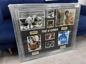 SIGNED AND FRAMED THE FOUR KINGS BOXING PICTURES IE ROBERTO DURAN, THOMAS HEARNS, MARVIN HAGLER,