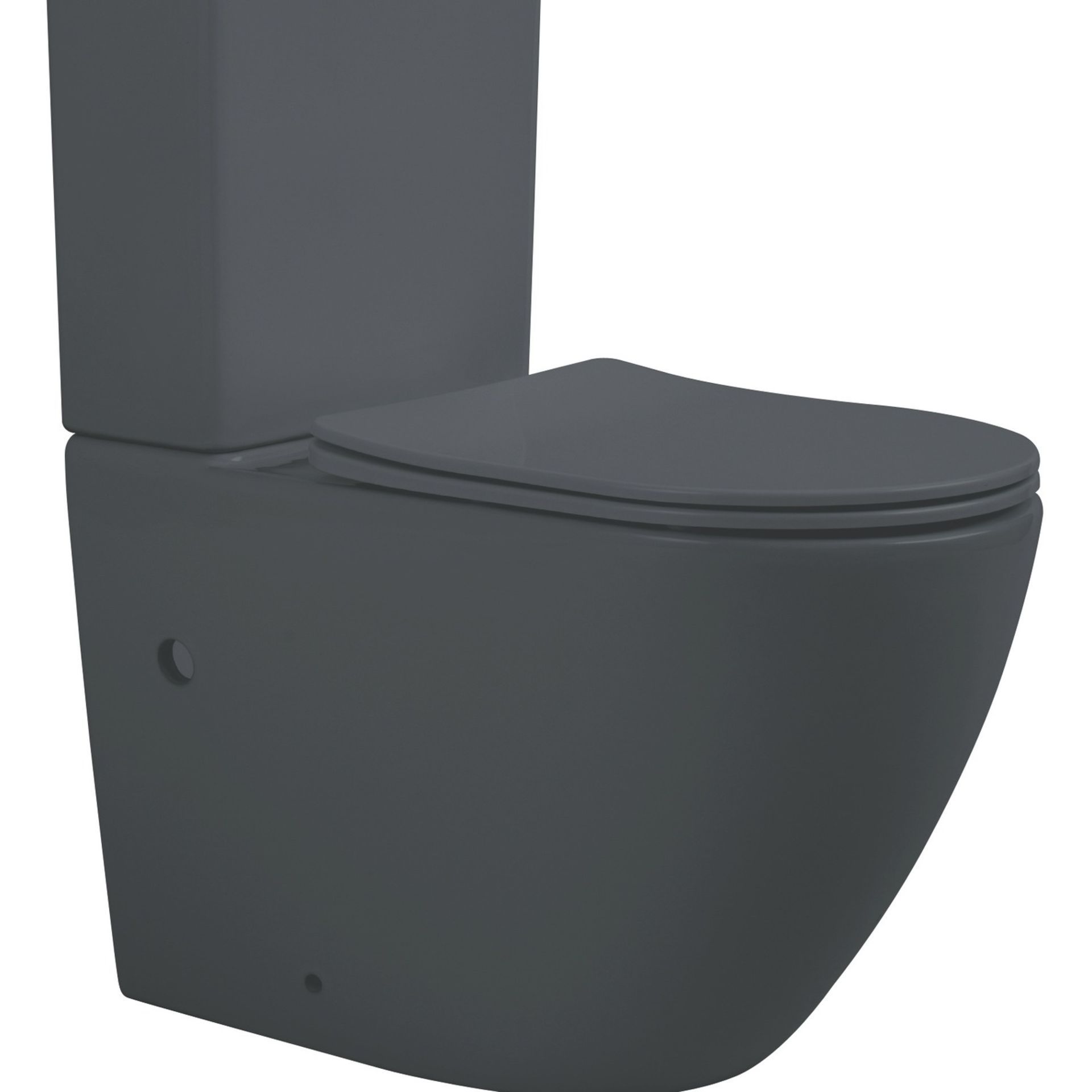 NEW & BOXED KARCENT Rimless Washdown Two Piece Toilet. MATT GREY. This Rimless 2-piece toilet has - Image 2 of 3