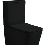 NEW & BOXED KARCENT Square Floor Standing Two Piece Toilet MATT BLACK. This square floor standing