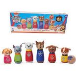 Paw Patrol Wooden Character Skittles – Bright & Colourful Indoor/Outdoor Character Bowling Game –