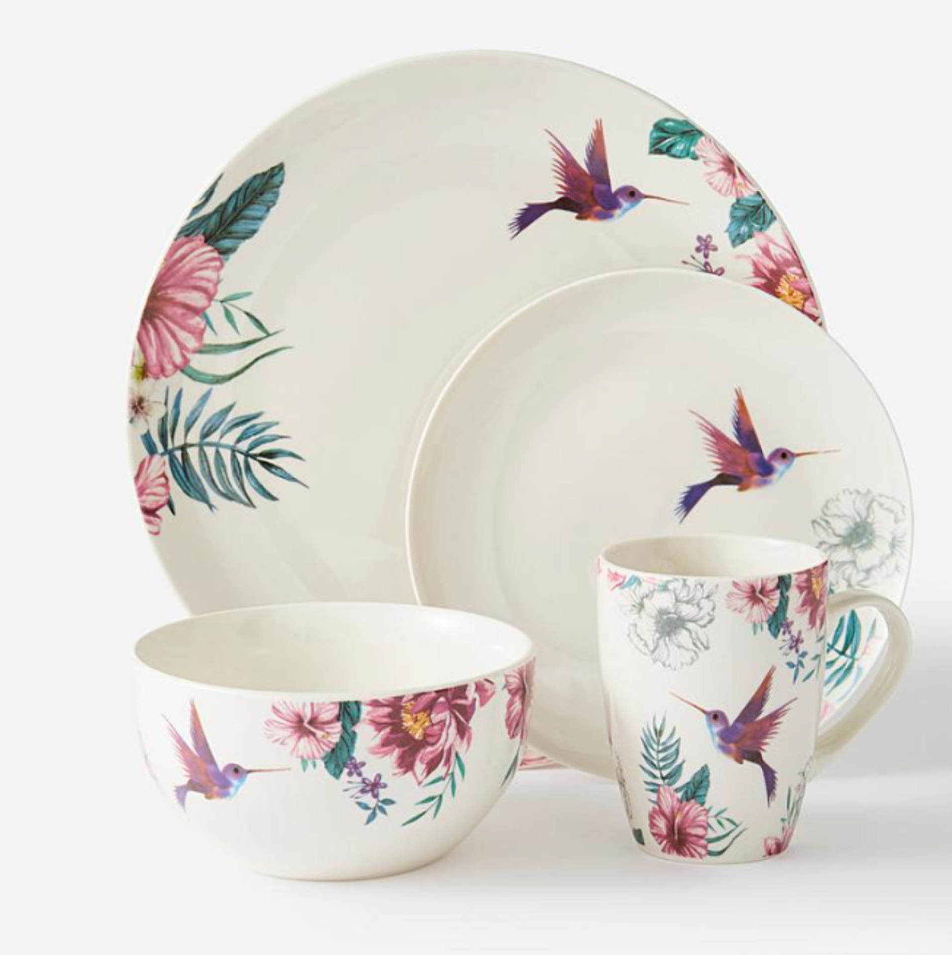 Birds 16 Piece Dinner Set. - ER22. Bring a touch of elegance to your dining table with this delicate