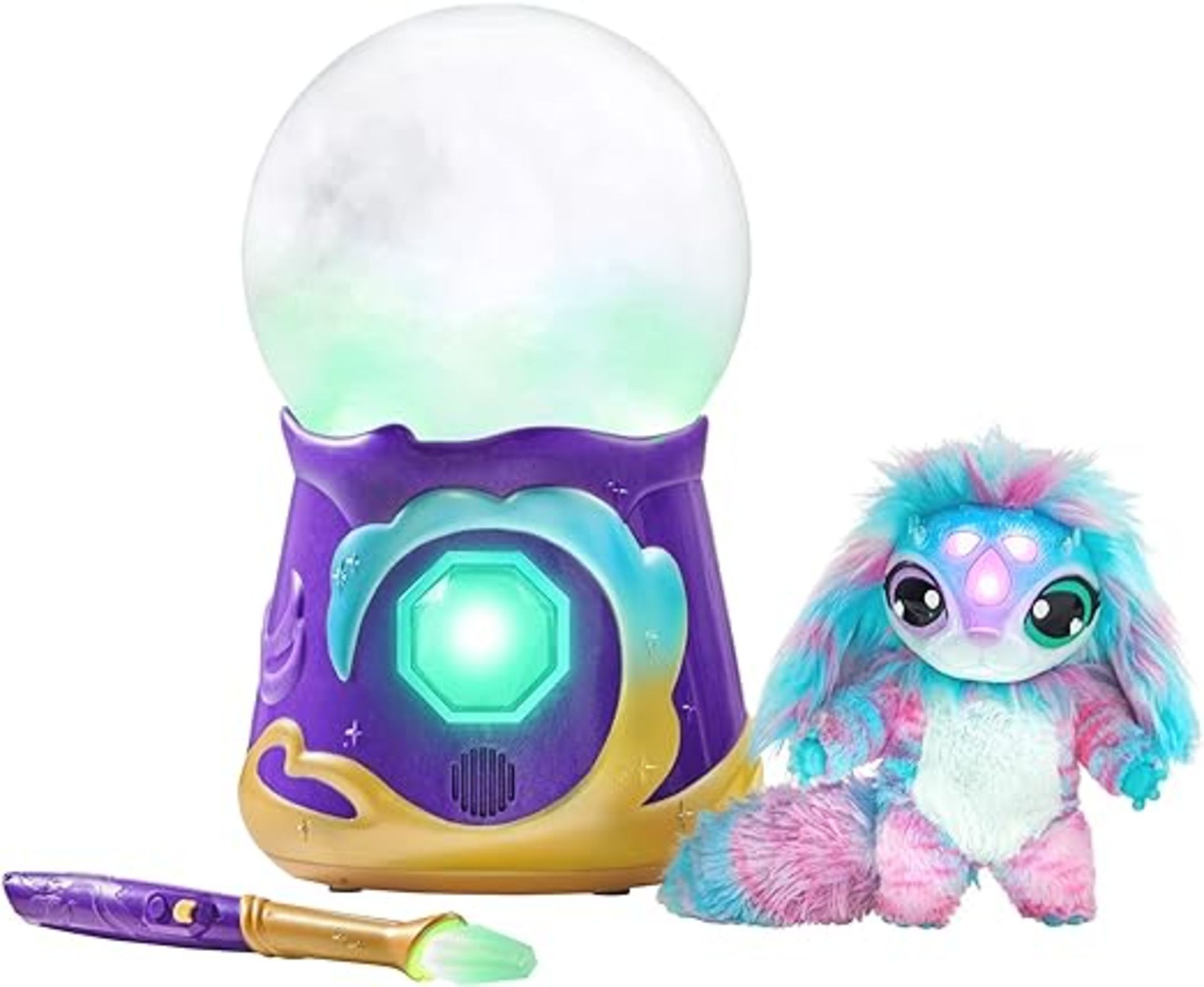 Magic Mixies Magical Misting Crystal Ball with Interactive 8 inch Blue Plush Toy for ages . - ER22.