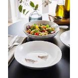 Country Farm Set of 4 Pasta Bowls. - ER22. These set of 4 Pasta bowls are beautifully decorated with