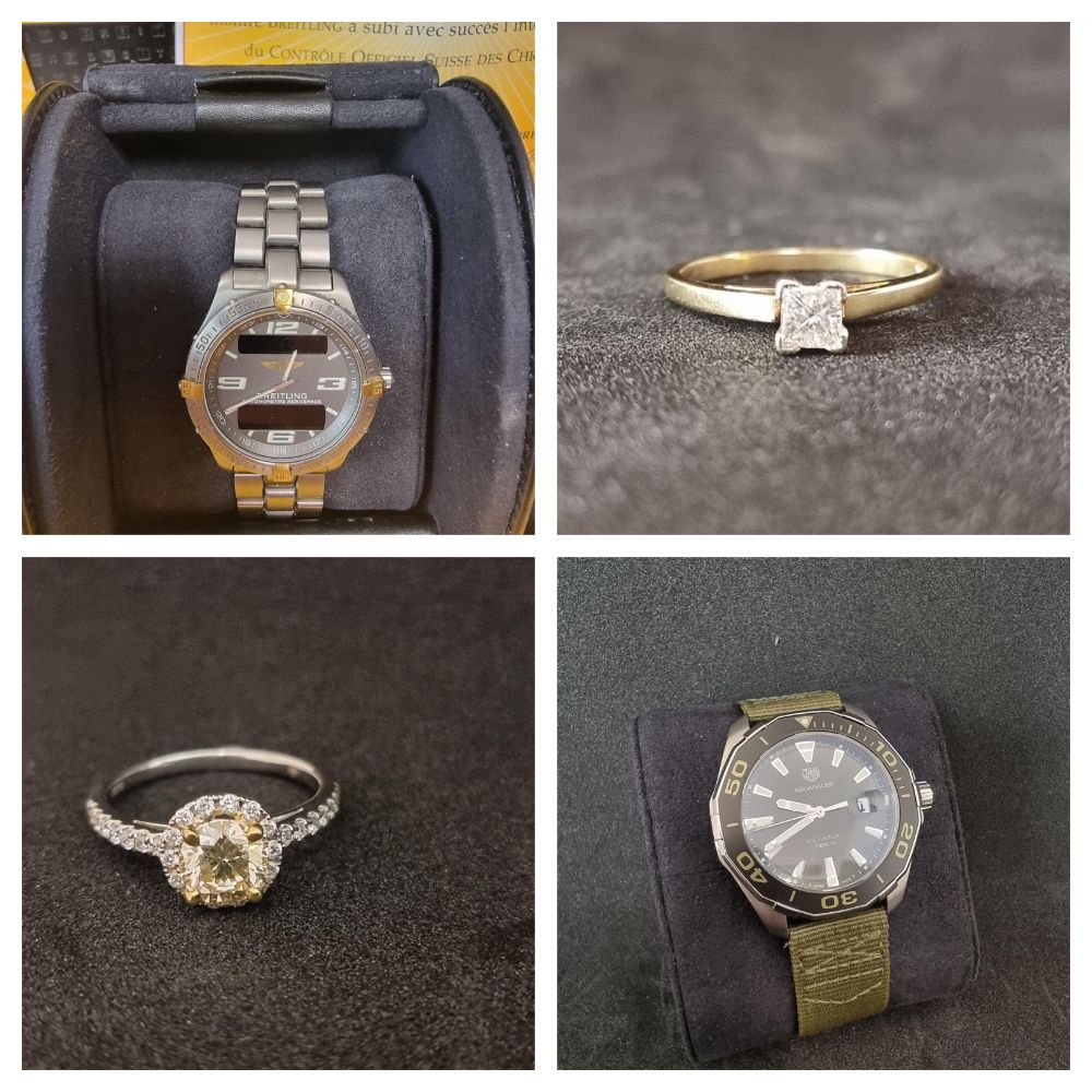 Luxury Jewellery & Watches Including: Rolex, Breitling, IWC, Tag Heuer & More - Ear rings, Rings, Necklaces & More.