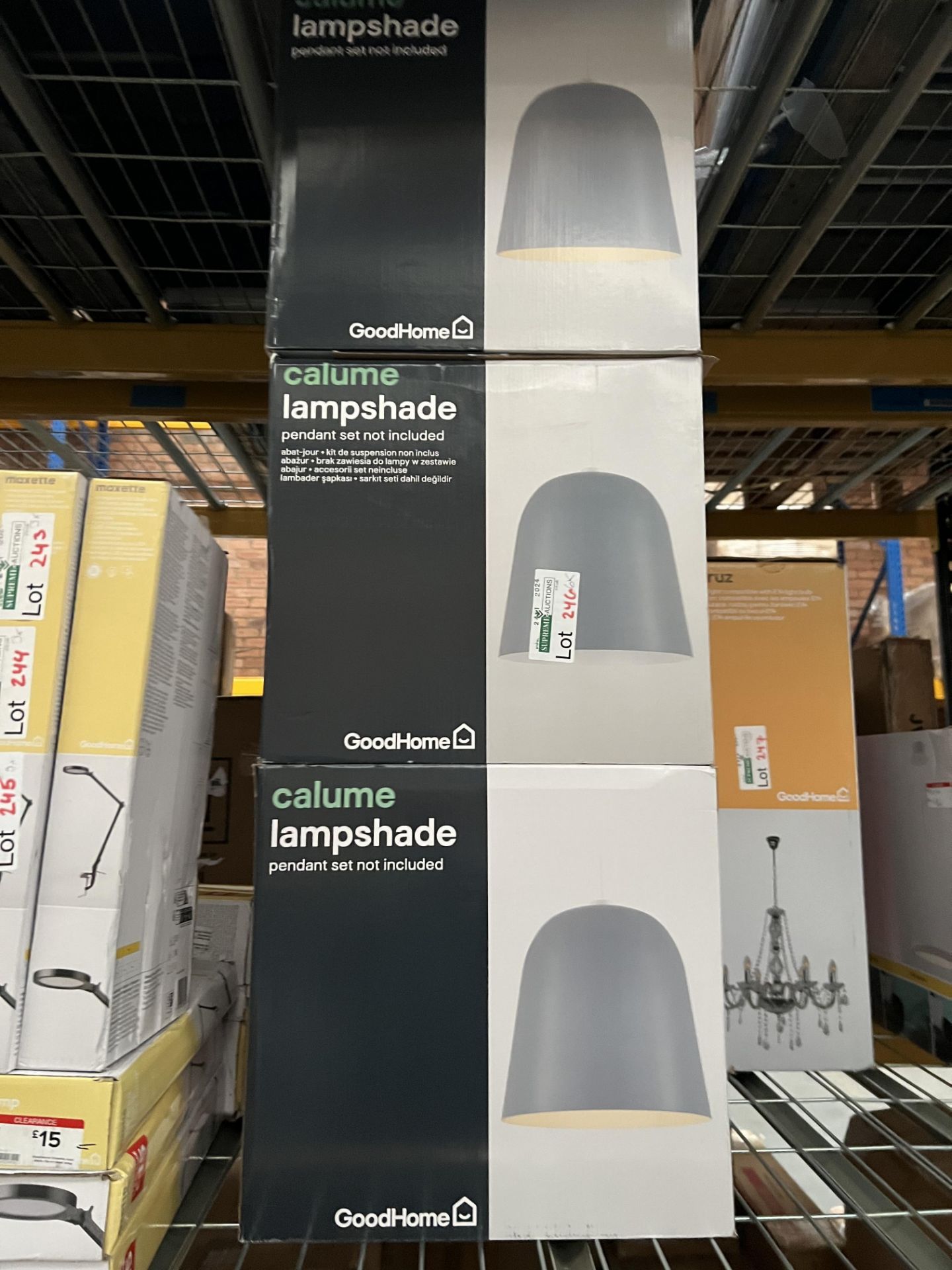 6 x Calume Grey Lampshade, PENDANT SET NOT INCLUDED (LOCATION - H/S R 3.2.2)