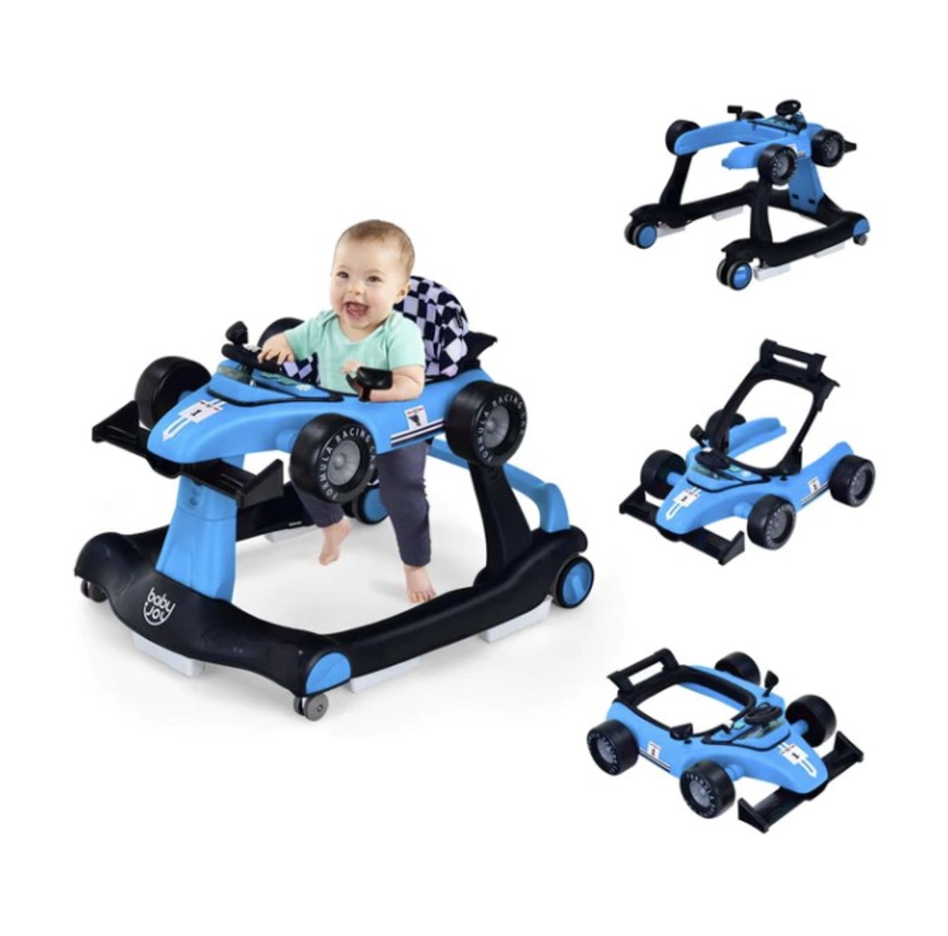 4-In-1 Baby Push Walker With Adjustable Height And Speed-Blue (LOCATION - H/S R 1.3.1)