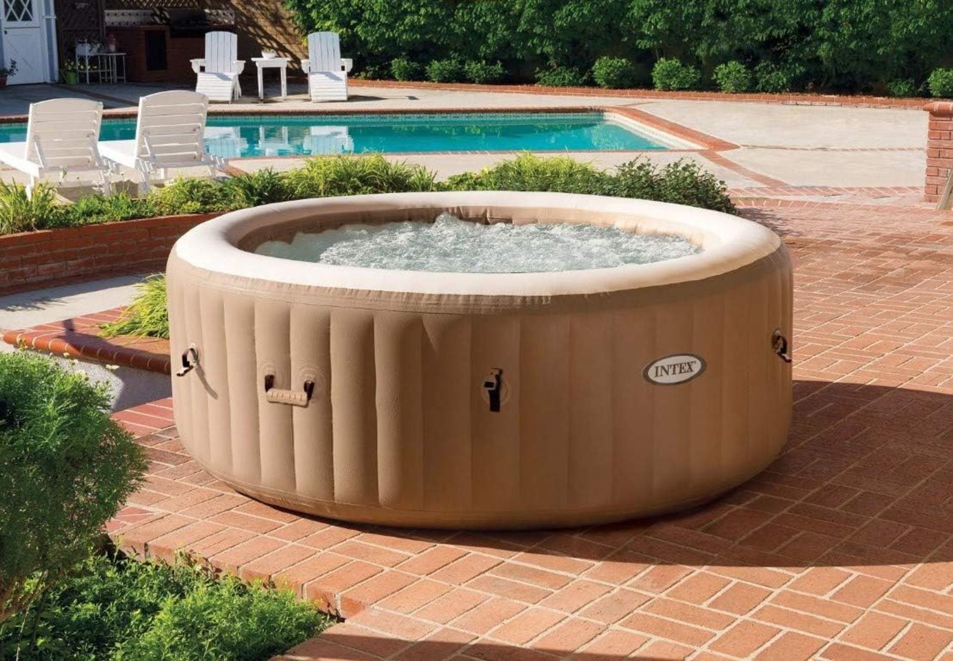 BRAND NEW INTEX PureSpa Bubble 4 Person Round. RRP £499.99 EACH. There's nothing like a soothing, - Image 2 of 7