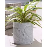 4 X BRAND NEW LEAF EMBOSSED LUXURY PLANTERS GREY RRP £89 EACH R4