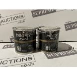 40 X BRAND NEW TUBS OF ASSORTED 250ML PAINT TINS INCLUDING RUST OLEUM, FORTRESS ETC BW