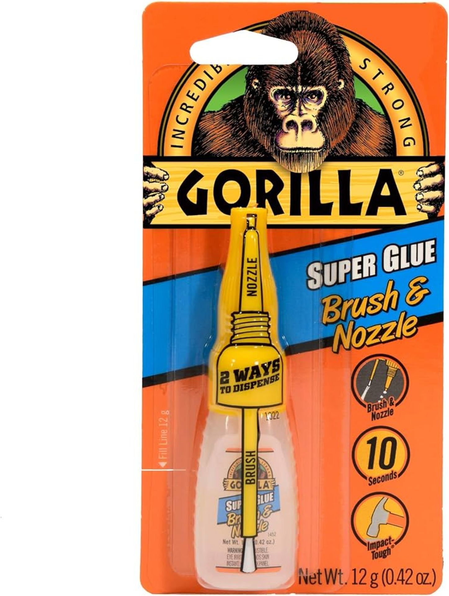 34x BRAND NEW GORILLA SUPER GLUE WITH BRUSH & NOZZLE. (S1-6)