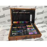 2 X BRAND NEW 142 PIECE PREMIUM ART SETS IN WOODEN CASE R6.5/6.6